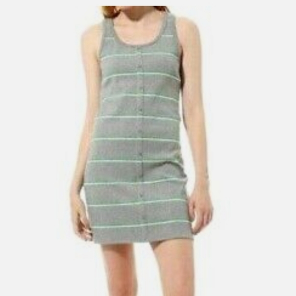 Vans Striped Ribbed Button-Front Tank Dress - Picture 2 of 8